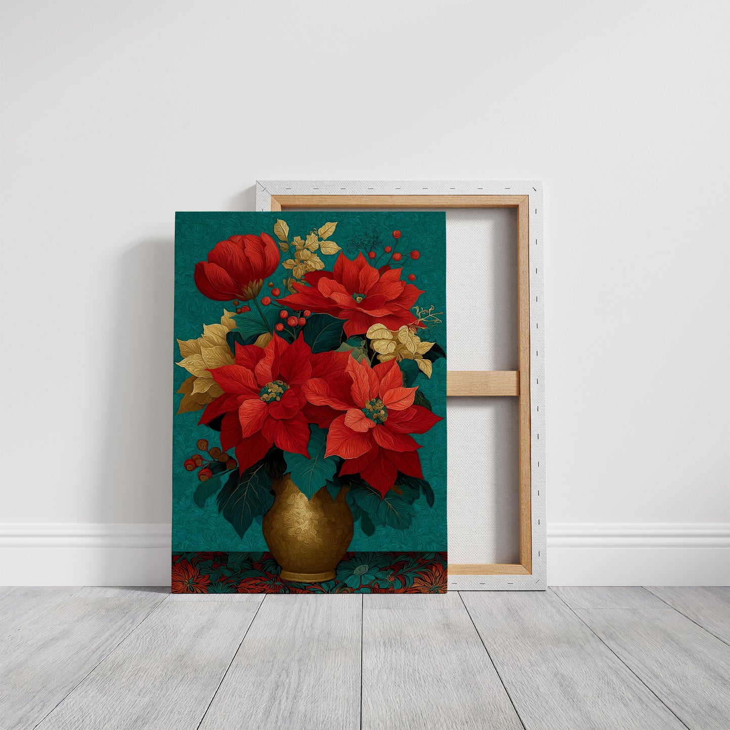 Poinsettias in Gold