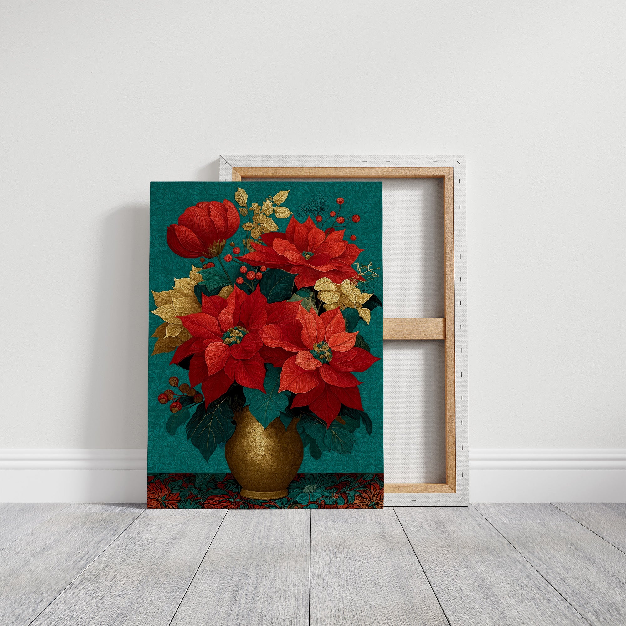Poinsettias in Gold