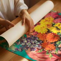 Wild Blooms Against Weathered Leather