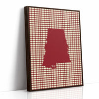 Alabama Crimson State on Gingham