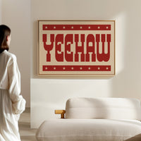 Yeehaw Western Print in Bold Red