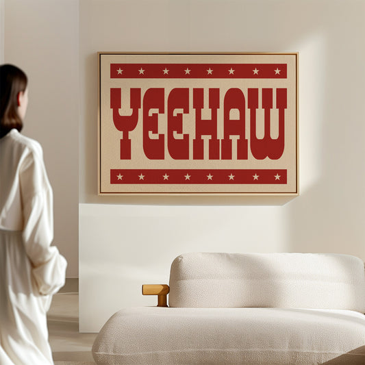 Yeehaw Western Print in Bold Red