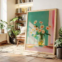Sunlit Daisies in a Glass Jar