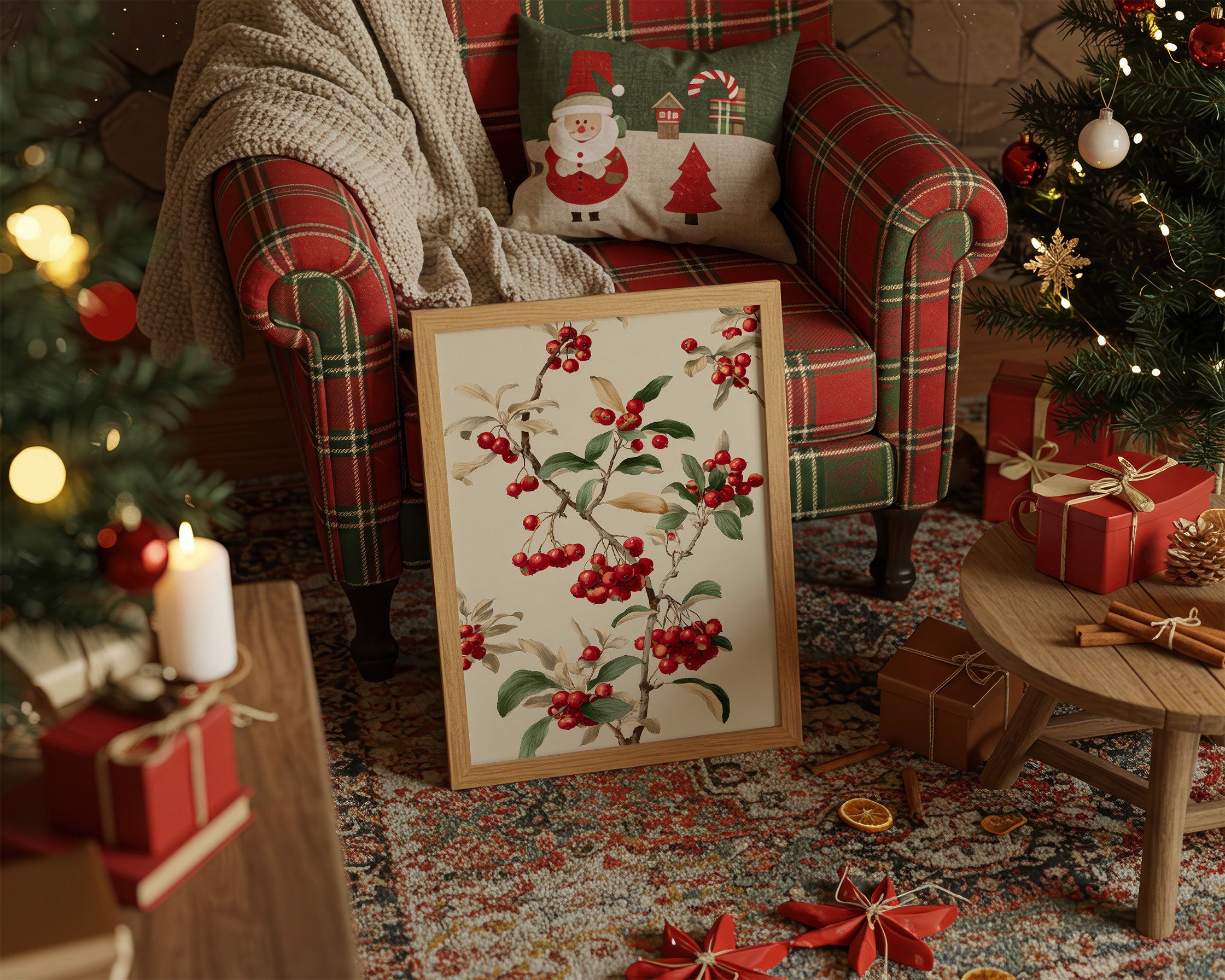 Winter Berries Dance In Gold Light