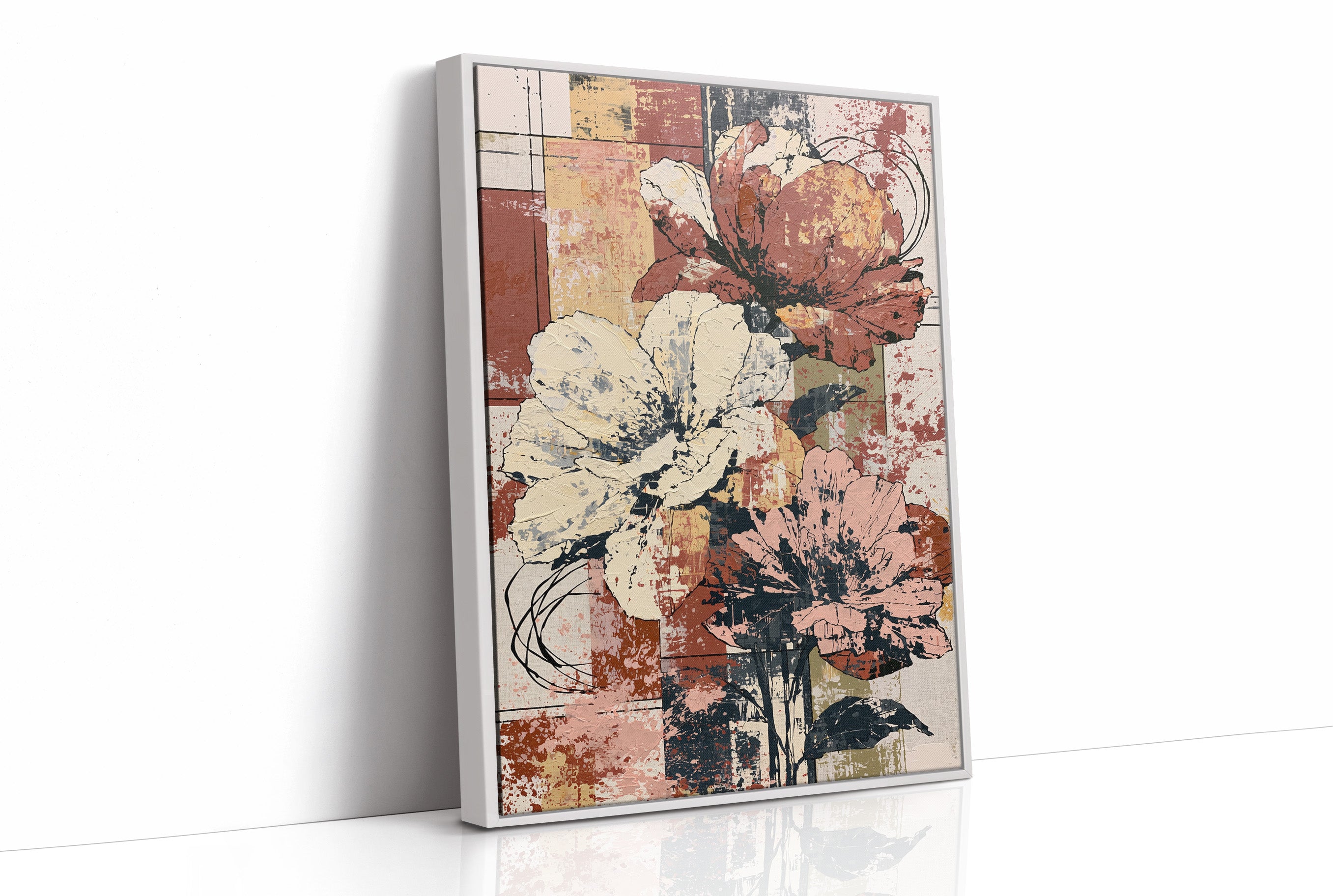 Blooms in Color Block & Splatter