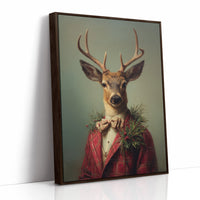 Festive Stag Adjusts His Bow