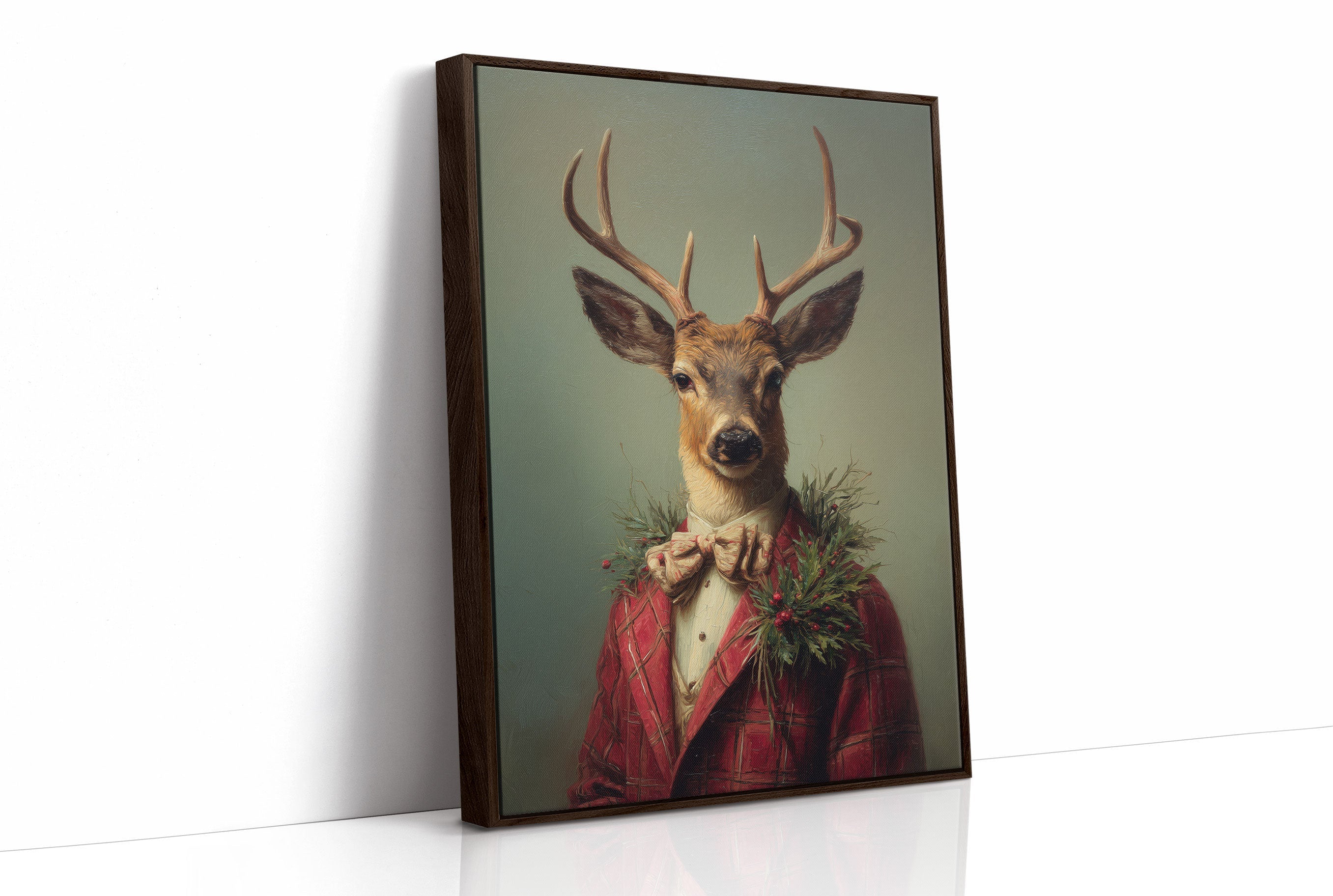 Festive Stag Adjusts His Bow