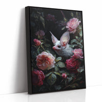 Pale Creature Among Blooming Roses