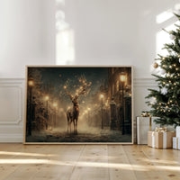 Starlit Stag Walks Victorian Streets