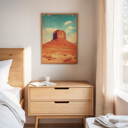 Monument Blaze: Butte Under Western Sky