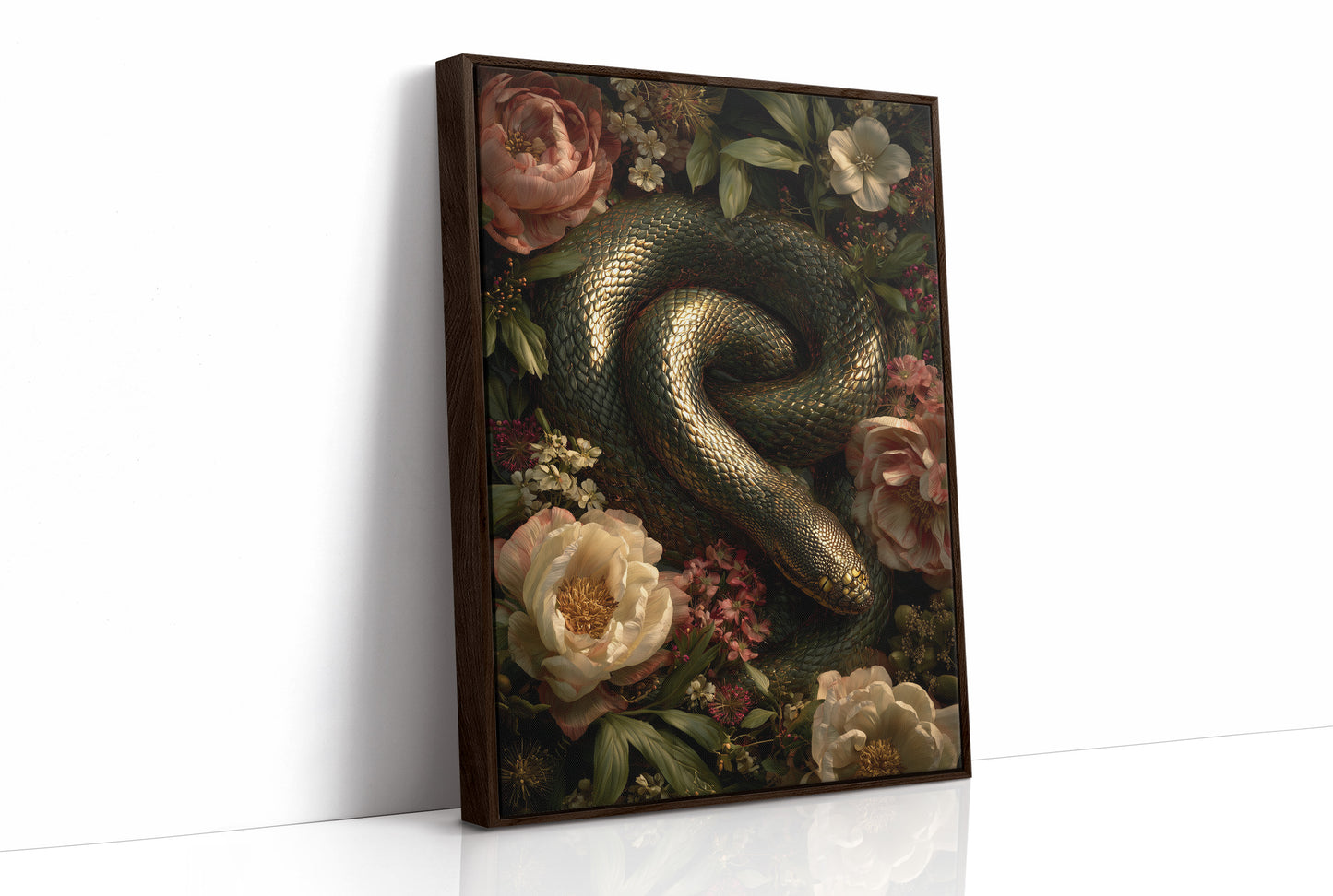 Serpent Among Blooming Peonies