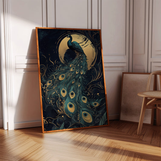 Moonlit Majesty in Gilded Plumes