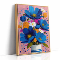 Cobalt Blooms in a Striped Vase