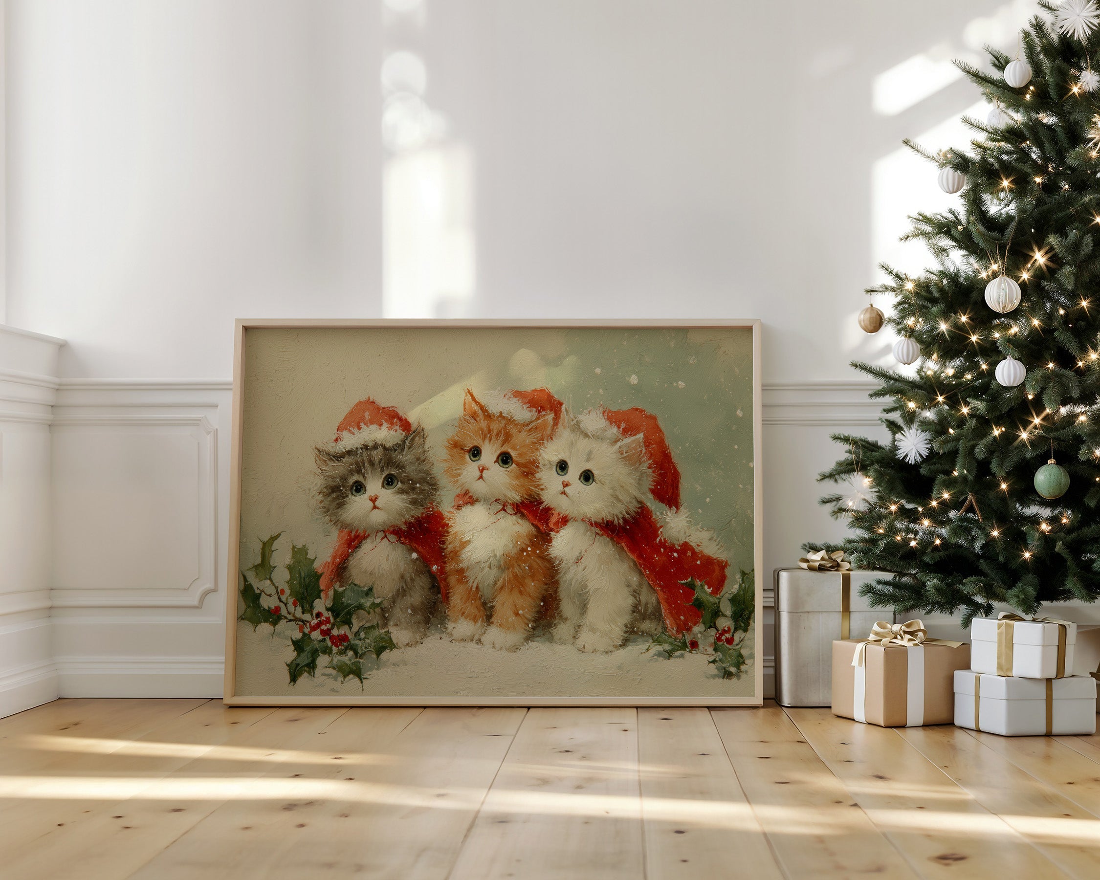 Three Kittens Share Christmas Magic