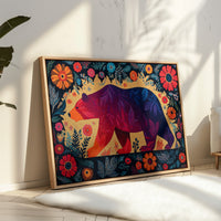 Twilight Bear Among Summer Blooms