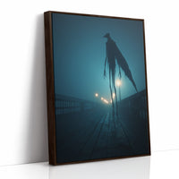 Midnight Sentinel On Foggy Pier