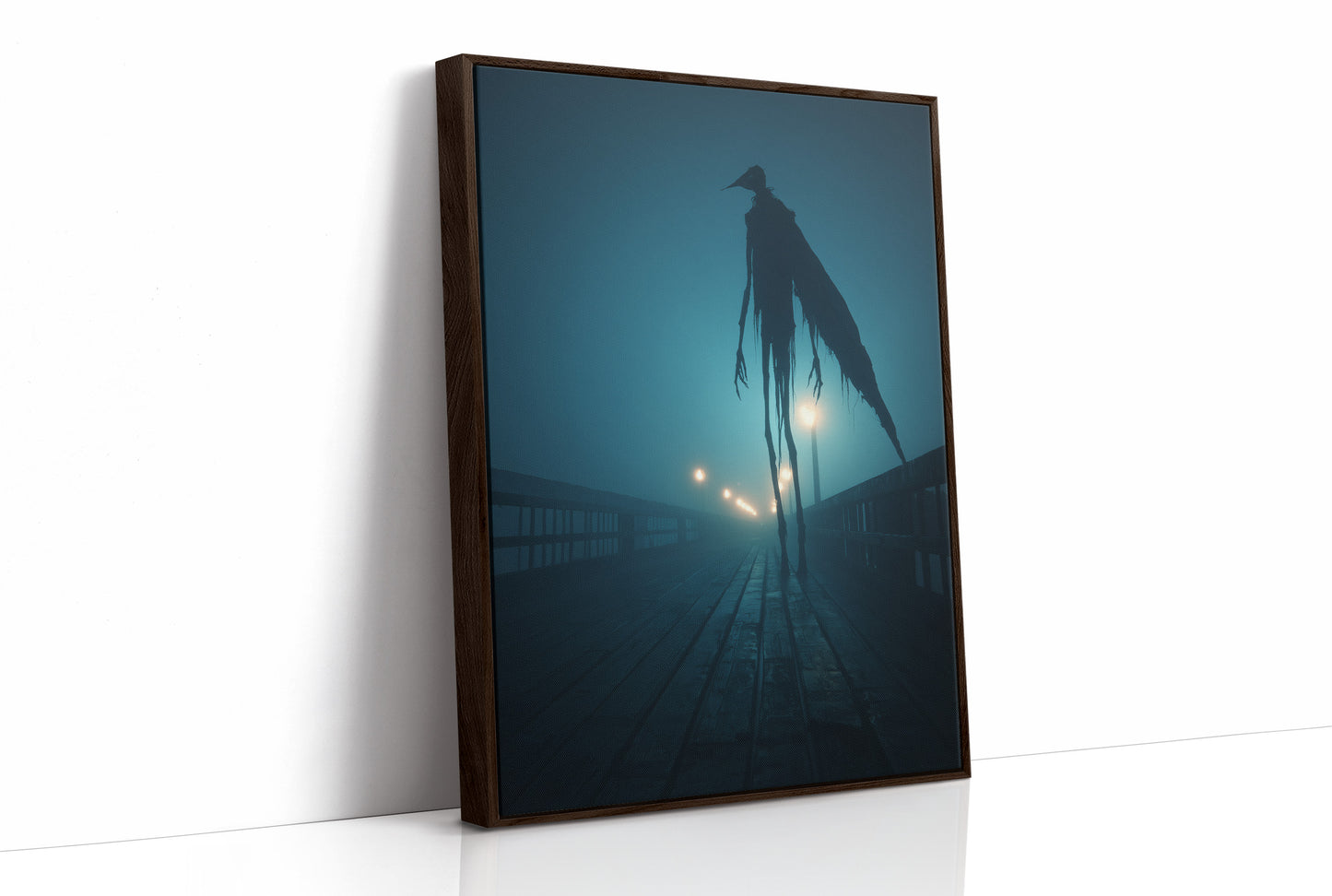 Midnight Sentinel On Foggy Pier