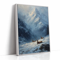 Stags in the Alpine Snow