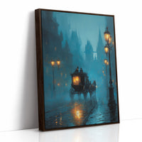 Midnight Carriage Through Teal Fog