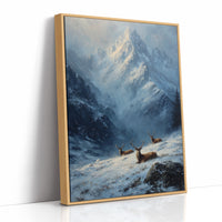 Stags in the Alpine Snow