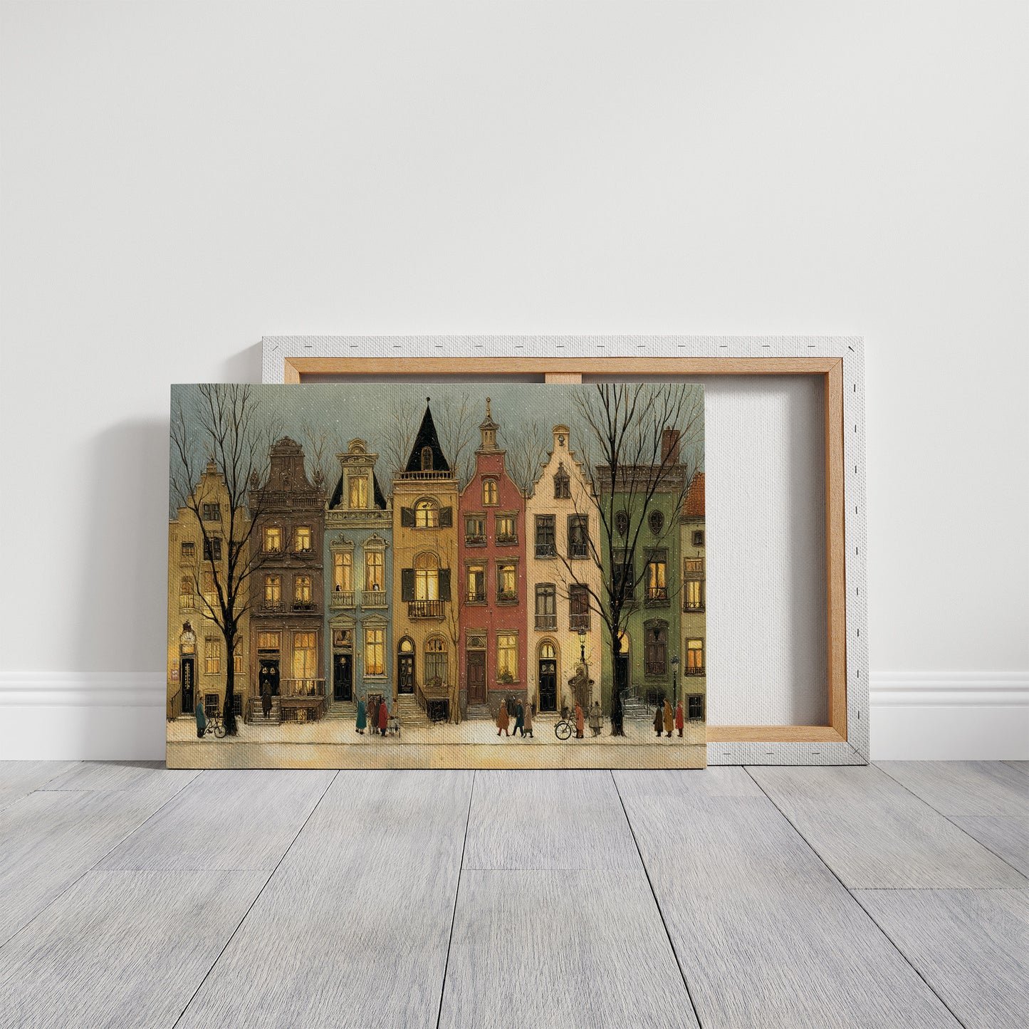 Twilight Gathering Along Cobbled Streets