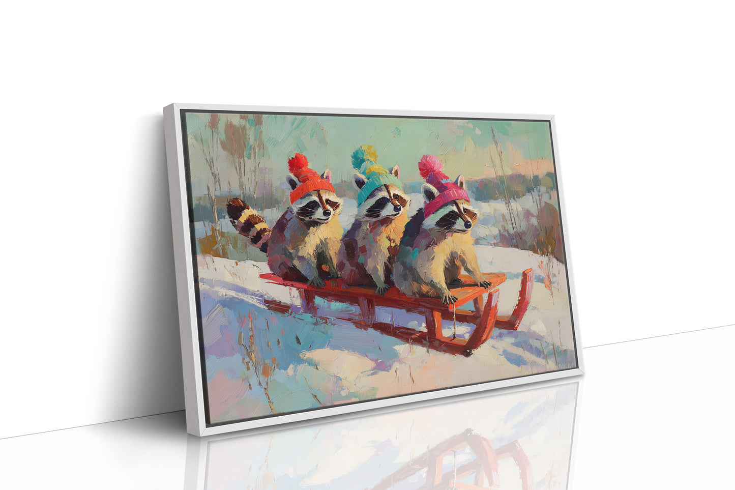 Winter Ride with Bright Hats
