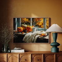 Pumpkins Rest On October's Windowsill