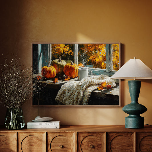 Pumpkins Rest On October's Windowsill