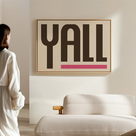 Y’all Typography Print with Pink Underline