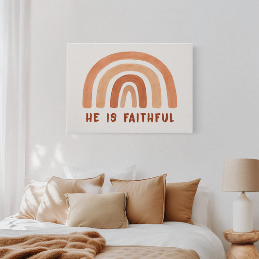 He Is Faithful Boho Rainbow