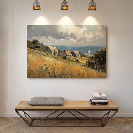Sailboats Dance Past Golden Hills