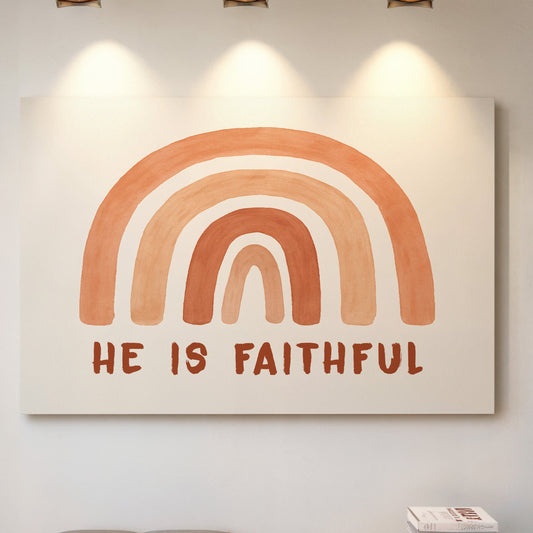 He Is Faithful Boho Rainbow