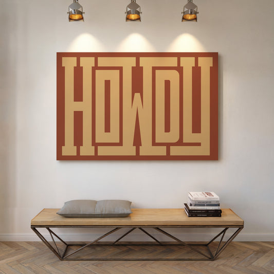 Retro Terracotta Howdy Typography Print