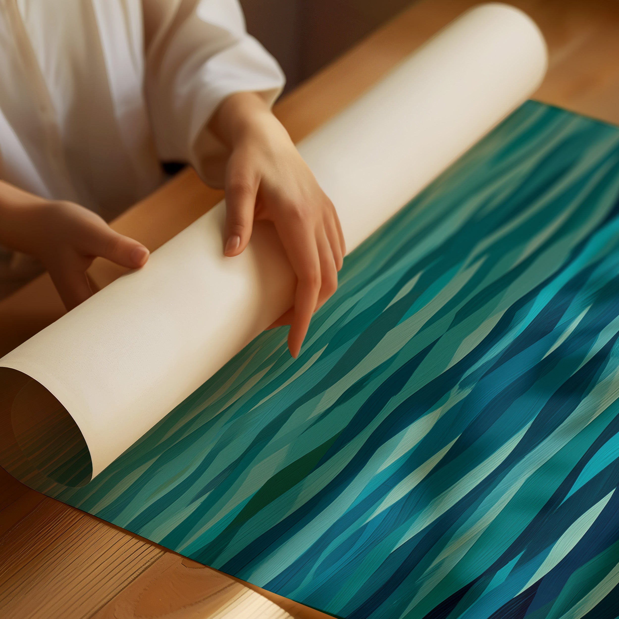 Solitary Vessel Crosses Teal Expanse