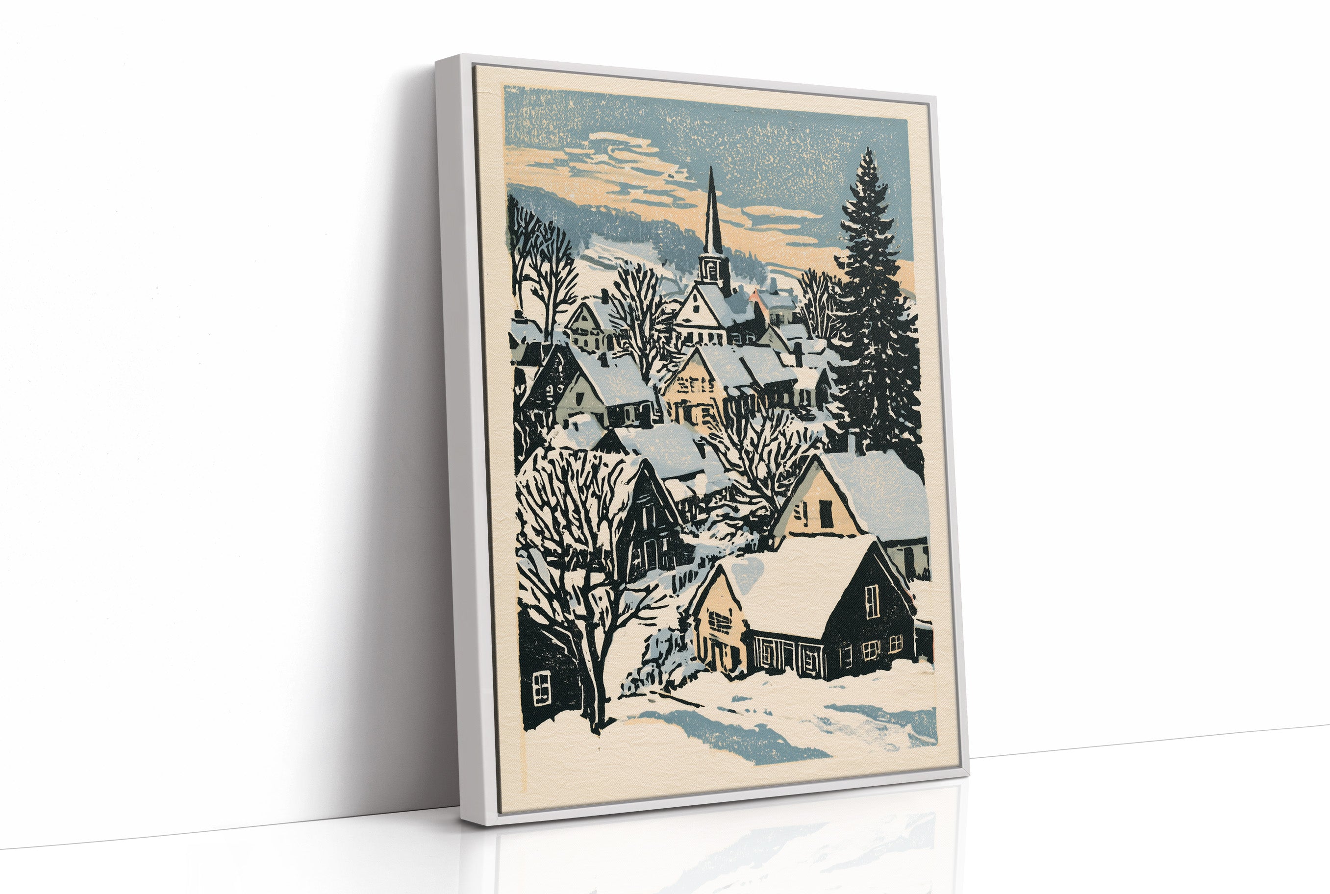 Snowbound Village Dusk
