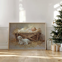 Gentle Lamb Guards Winter's Peace