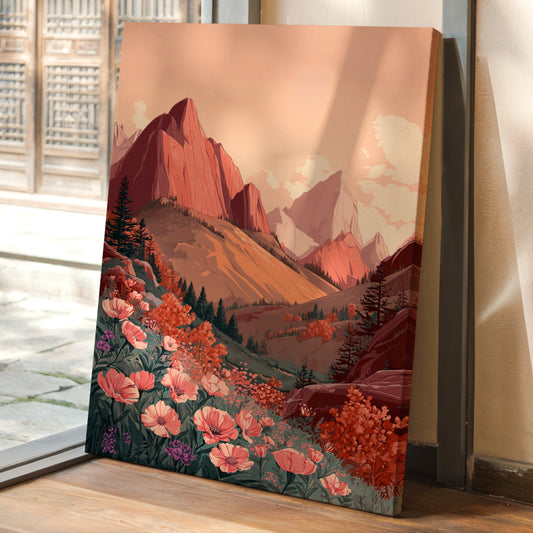 Mountains Embrace Their Floral Veil