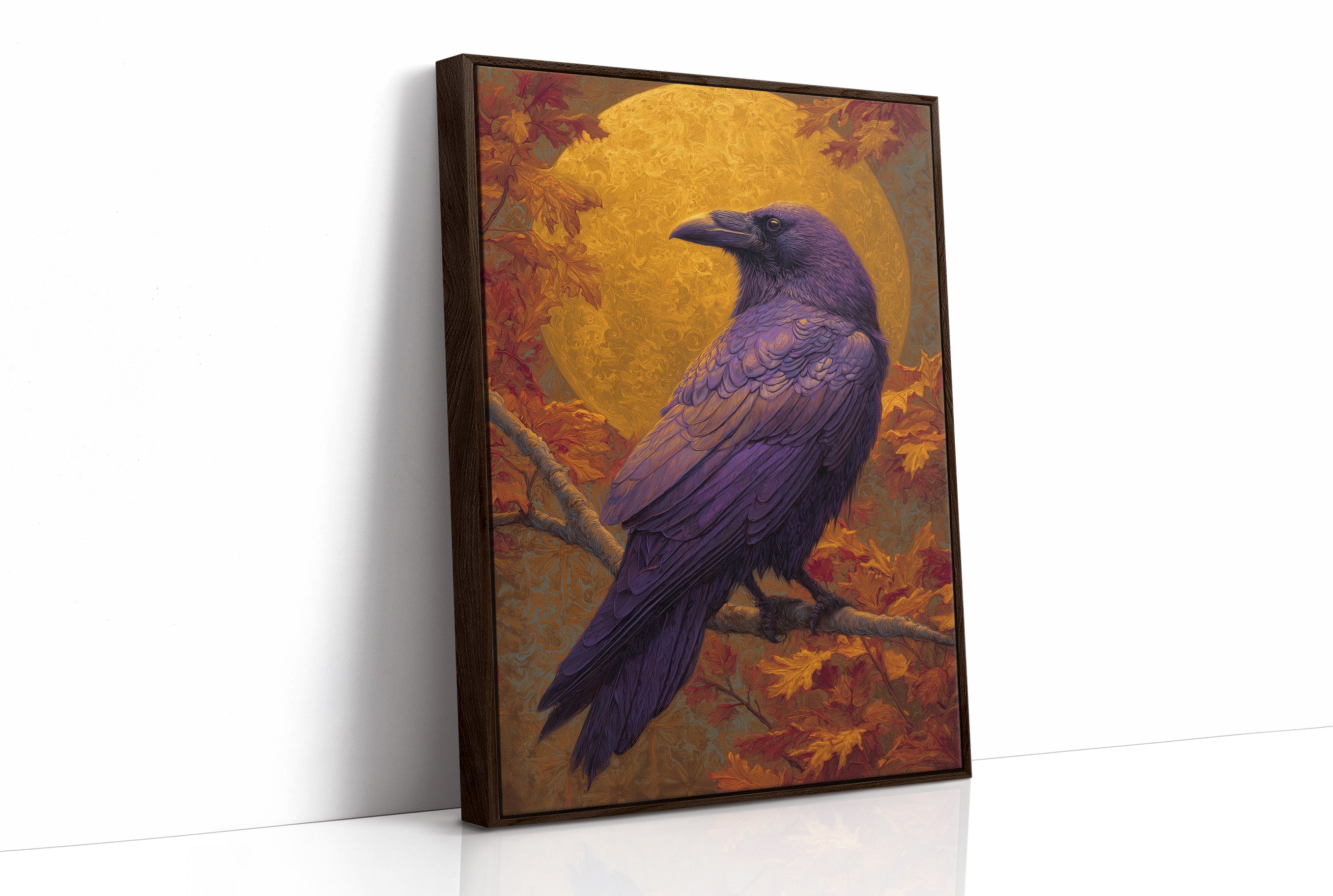 Purple Sentinel Against Autumn Moon