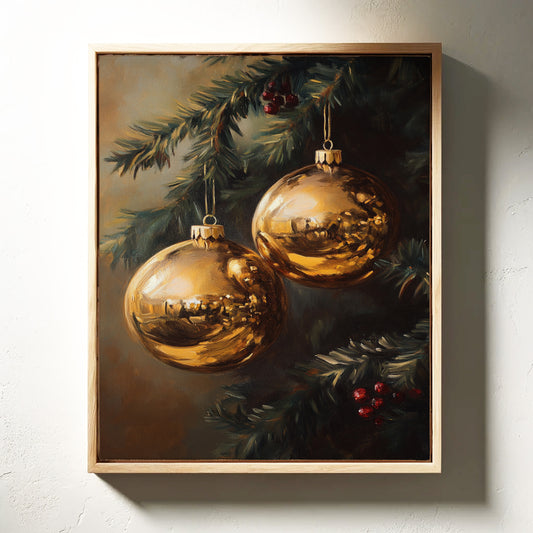 Golden Orbs of Winter's Embrace