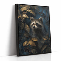 Midnight Visitor Behind Golden Leaves