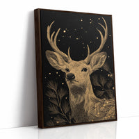 Starlit Stag Among Pine Branches