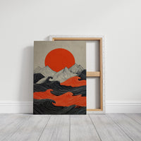 Crimson Sun Over Tidal Lines