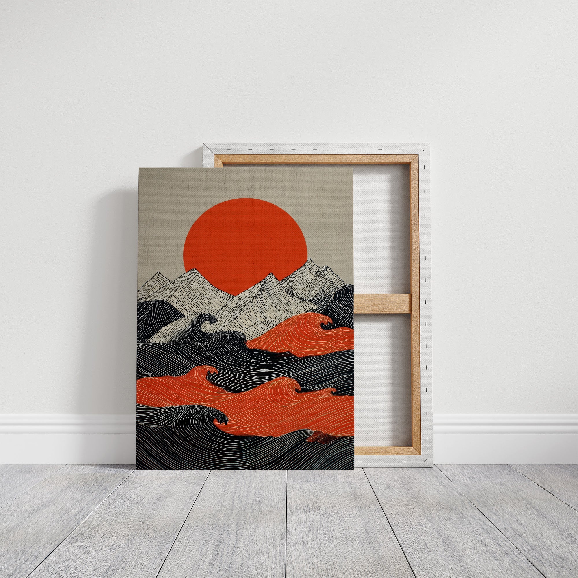 Crimson Sun Over Tidal Lines