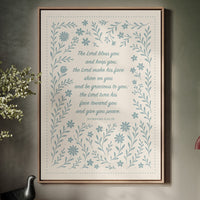 The Lord Bless You Floral Scripture Print