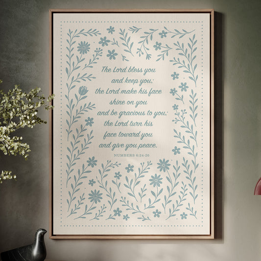 The Lord Bless You Floral Scripture Print