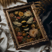 Bumblebee Among Vintage Blooms