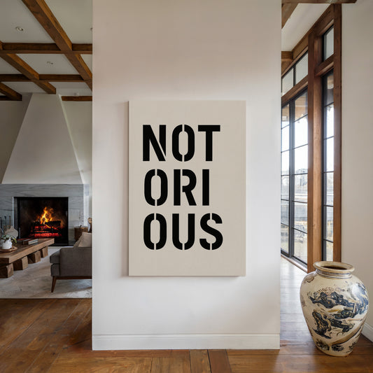 Notorious Bold Stencil Typography Print