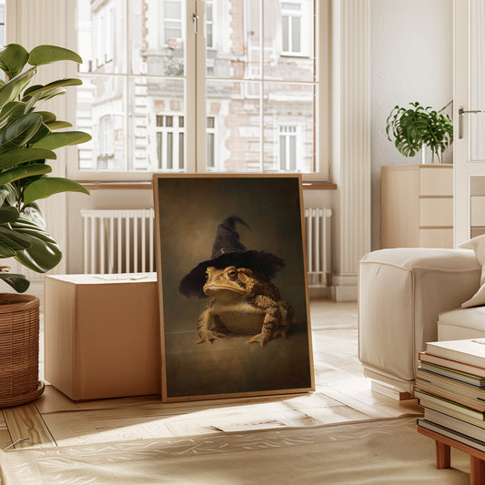 Charming Toad Witch Portrait - Whimsical Animal Art - Gallery Canvas image 3