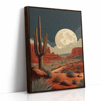 Saguaros Bow To Desert Moonlight