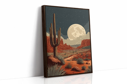 Saguaros Bow To Desert Moonlight
